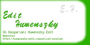 edit humenszky business card